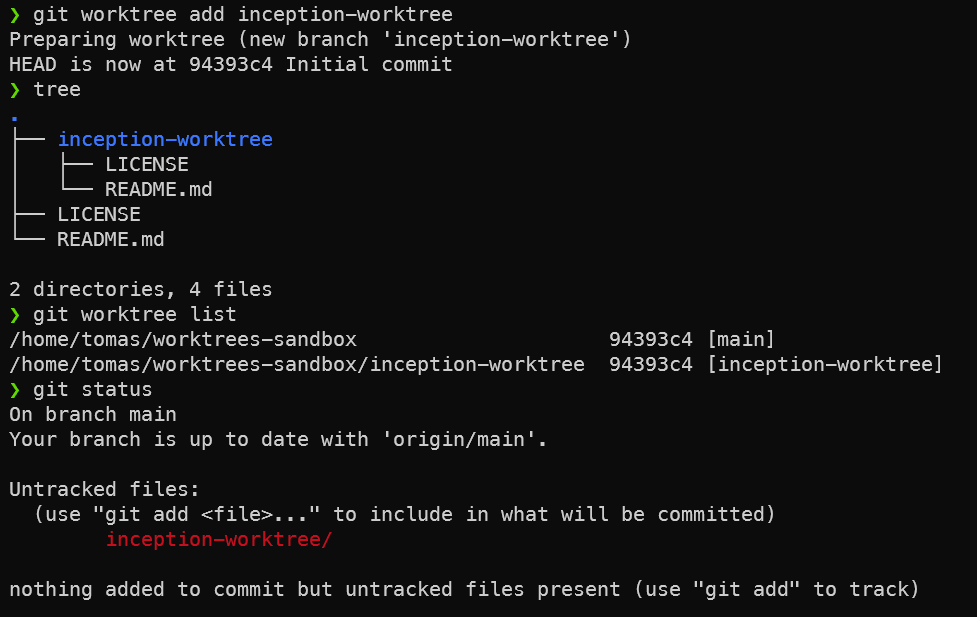 Worktree inside a worktree